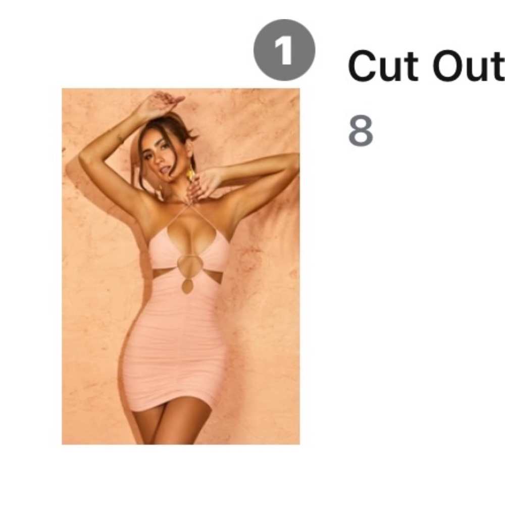 Oh Polly Blush Pink Ruched Dress